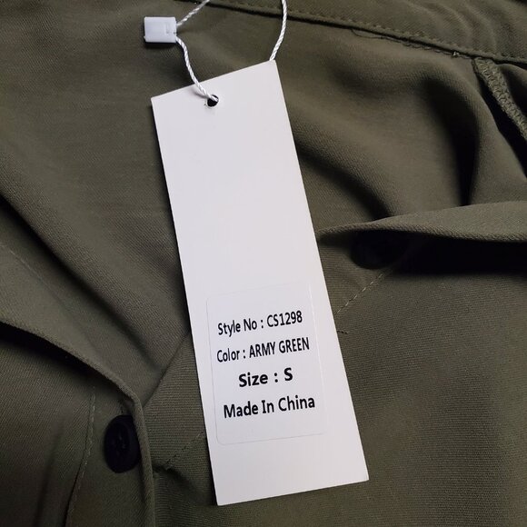 Tops - Women - La' Ros Draping Blouse - Army Green - Size Small - New w/Tags - Picture 7 of 7